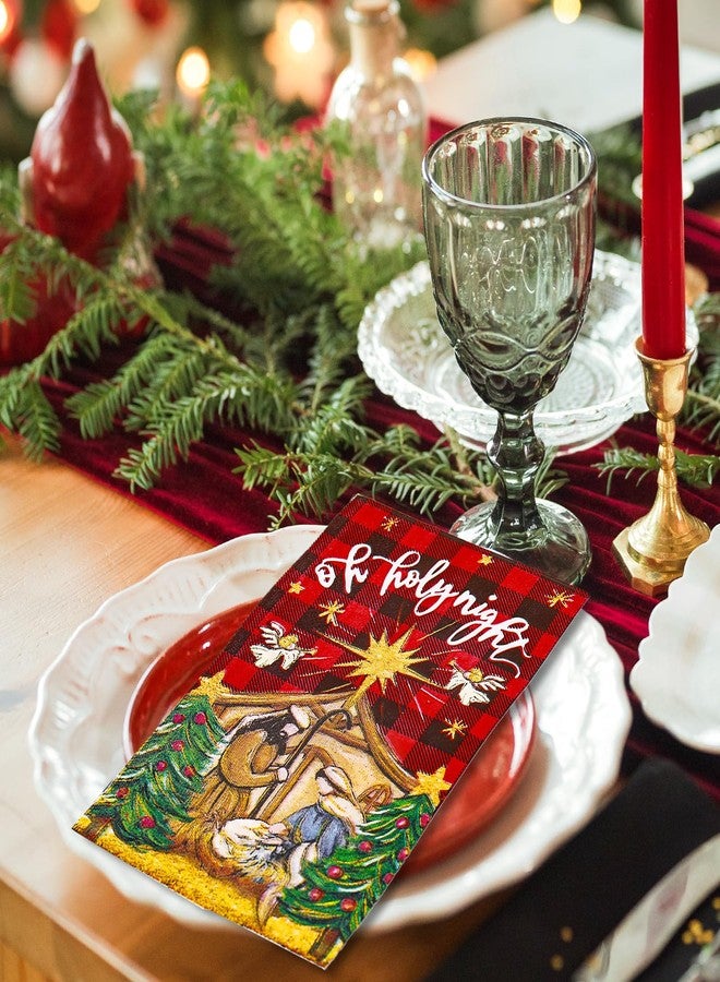 JarThenaAMCS مناديل جارثينا إيه إم سي إس، ١٠٠ قطعة، مناديل ورقية حمراء وسوداء منقوشة، للاستخدام مرة واحدة، مثالية لحفلات أعياد الميلاد، العشاء، وتزيين طاولة الطعام في المنزل. - Image 4